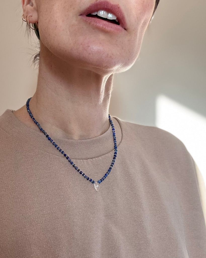 Lapis, Iolite and Sunstone Beaded Necklace