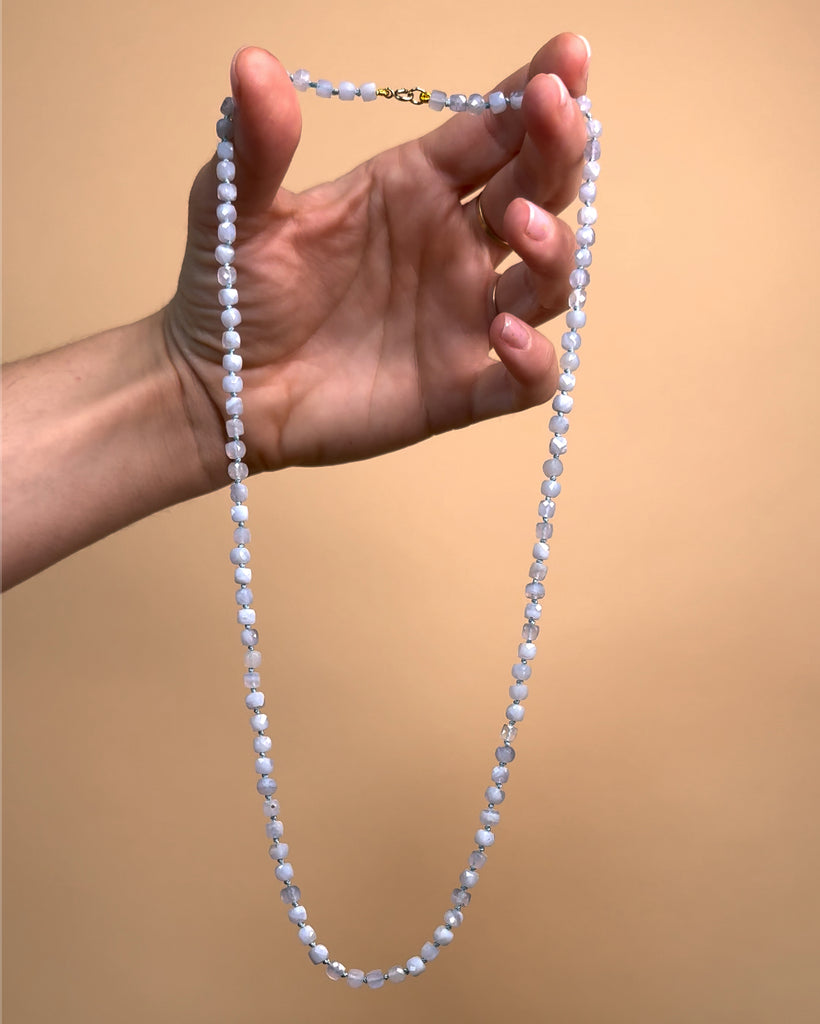 Chalcedony Beaded Necklace