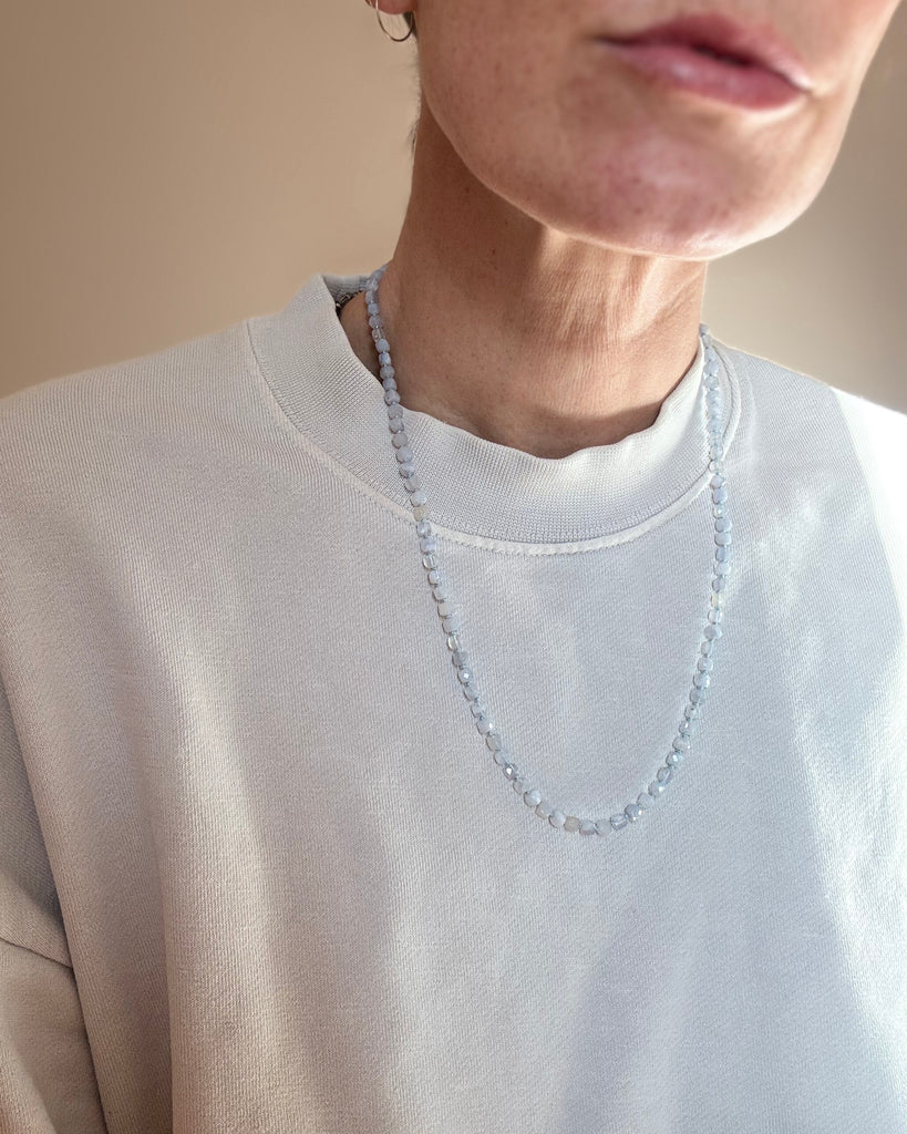 Chalcedony Beaded Necklace