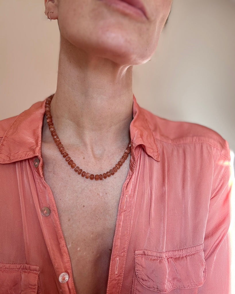 Sunstone Beaded Necklace